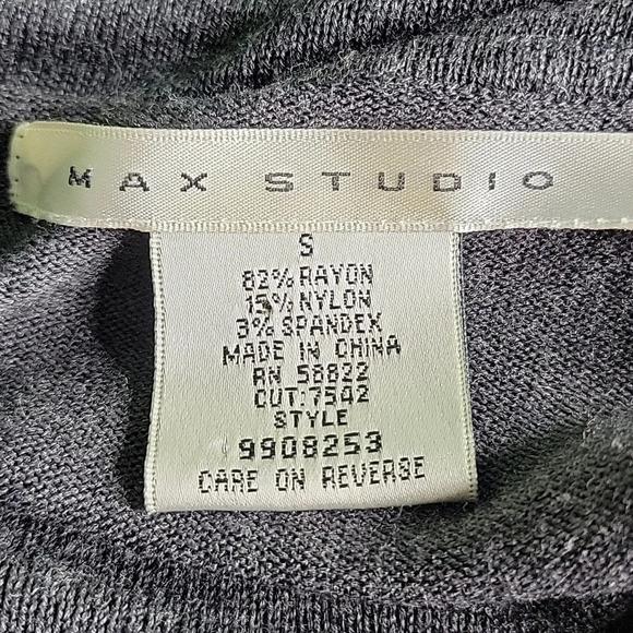 MAX STUDIO Gray Cowl Neck with Long Sleeves Sweater Dress Small - Picture 5 of 5